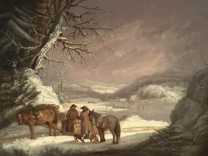 1792-Alvan Fisher - Un incontro a bordo strada, inverno
